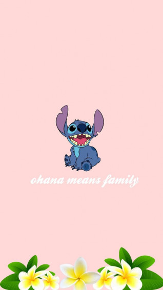 Peach Lilo And Stitch iPhone Ohana Wallpaper