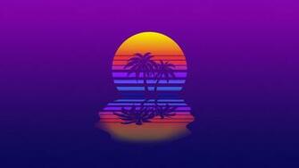 Palm Tree Synthwave Retrowave Digital Art 4k Wallpaper