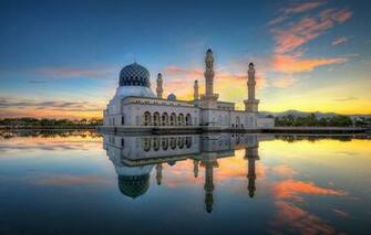 Wallpaper Clouds Reflection Morning Mirror Malaysia Likas Bay