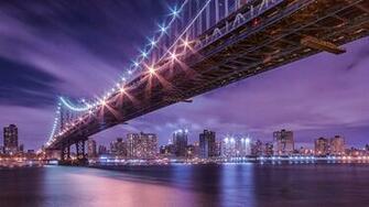 Wonderful Manhattan Bridge At Night High Quality And