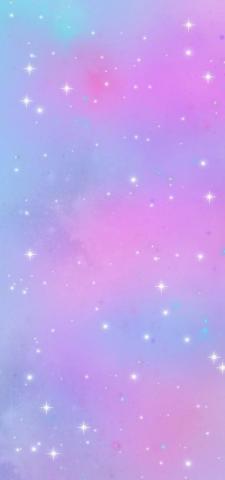 Wallpaper Pastel Galaxy With Stars Pink And Blue