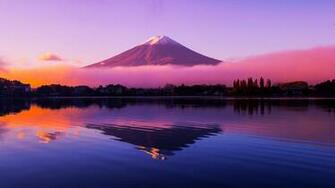 Picture Of Mount Fuji In Japan With Added Colour Wallpaper