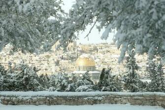 Israel Jerusalem Snow Winter Temple Mountain Wallpaper