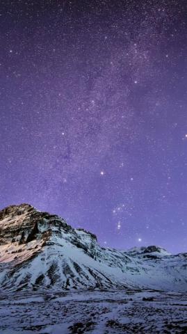 Snow Mountain Stars Skyscape iPhone Wallpaper