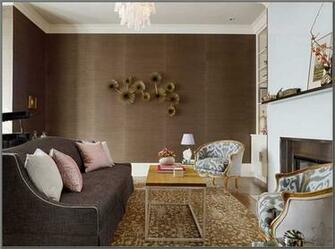 Wallpaper Dinding Ruang Tamu Warna Coklat Motif Bunga Type