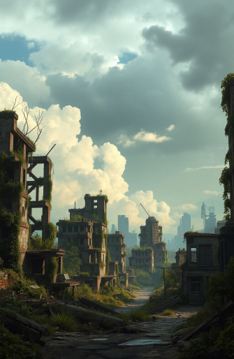 Destroyed City Background