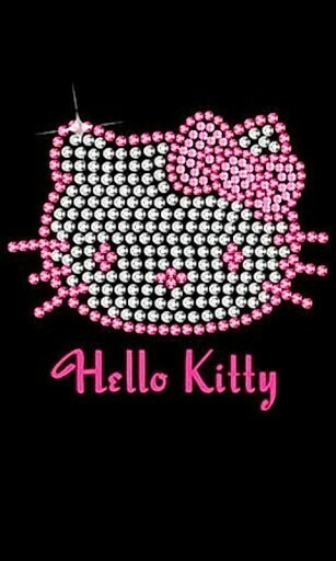 Bigger Hello Kitty Black Wallpaper For Android Screenshot