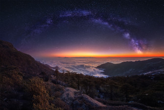 Cloud Landscape Milky Way Nature Night Panorama Sky Starry Wallpaper