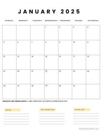 January Calendar Wallpaper