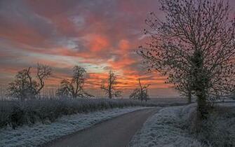Landschaft Winter Schnee Himmel Wolken Sonnenuntergang Sonnenaufgang