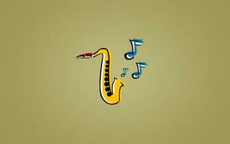 Jazz Music Yellow Blue Saxophone Wallpaper
