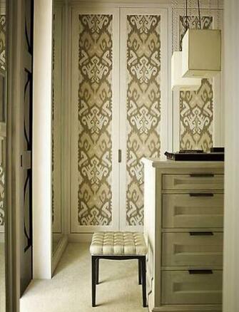Wallpapered Closet Doors Transitional S R Gambrel