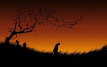 Leaving Graveyard Wallpaper Stock Photos