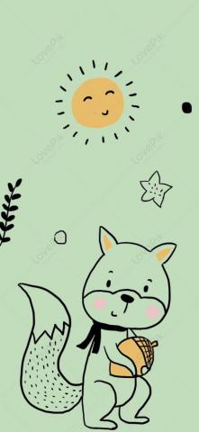 Little Squirrel Cell Phone Wallpaper Background Image