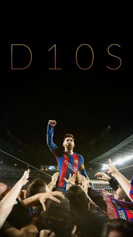 Lionel Messi Celebrates With The Fans After Fc Barcelona Complete