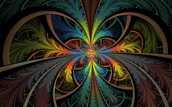 Digital Art Abstract Fractal Mirrored Colorful Wallpaper HD