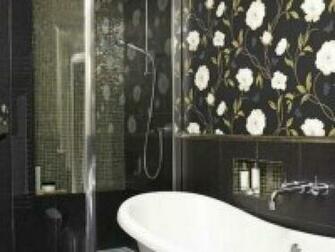 Contemporary Bathroom Wallpaper Grasscloth