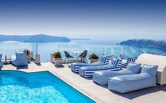Hotel In Santorini HD Wallpaper