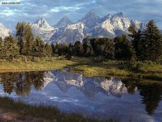 Lake Snow Mountain Grand Teton Reflections Yellowstone In Full