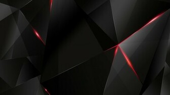 Black Polygon With Red Edges Abstract HD Wallpaper