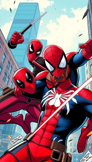 Deadpool And Spider Man Wallpaper
