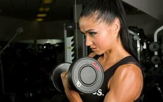 Body Building Fitness Model Weights Brunette HD Wallpaper