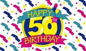Happy 50th BirtHDay Bunting Metres Flags