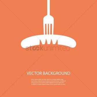 Fork With Sausage Background Design Vector Image