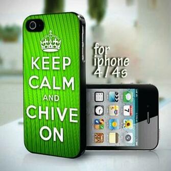 Keep Calm And Chive On Wallpaper Design For iPhone Or 4s Case