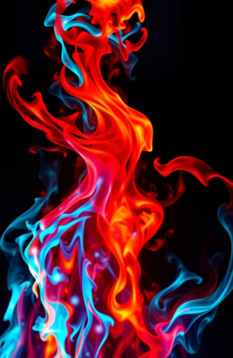 Red And Blue Fire Wallpaper
