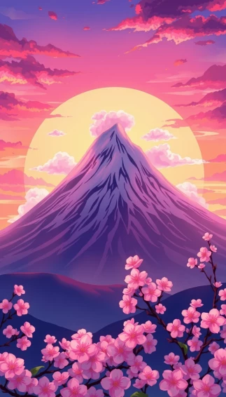 Mount Fuji Anime Wallpaper
