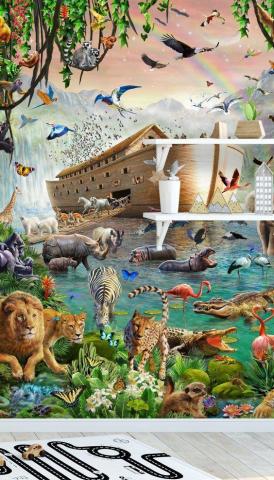 Noah S Ark Jumbo Wallpaper Mural Wallsauce Uk Noahs Wall