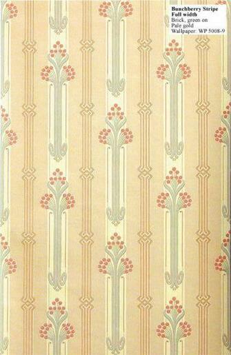 Craftsman Reproduction Wallpaper Bunchberry Stripe Suitable For