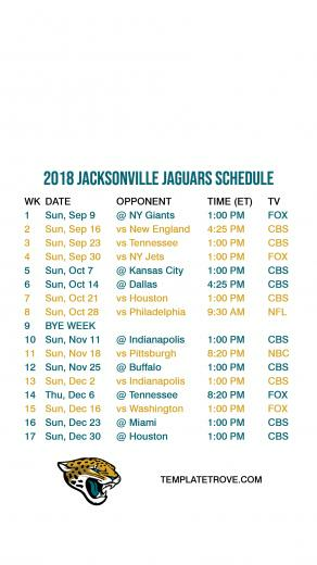 Jacksonville Jaguars Lock Screen Schedule For iPhone