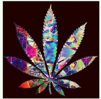 Stoners Pot Leaf Colorful Good Vibes Trippy Art