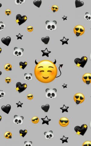 Black Emoji Background Cute Wallpaper