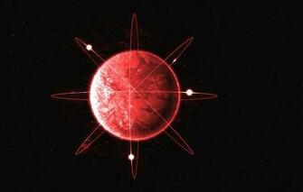 Wallpaper Space Red Lines Stars Planet Abstraction Digital