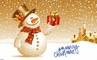 Merry Christmas Snowman HD Wallpaper Background Desktop