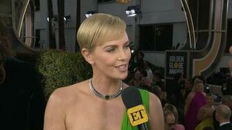 Charlize Theron Slays Golden Globes Red Carpet In Sexy One