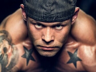 Man Face Eyes Tattoo Fitness Muscle Muscles Wallpaper Background
