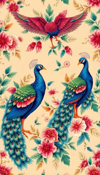 Wallpaper With Peacocks