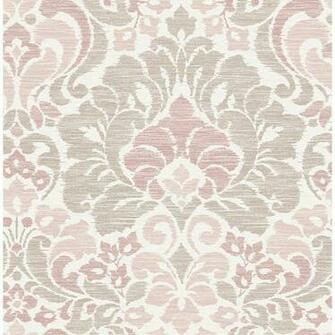 A Street Sq Ft Garden Of Eden Pink Damask Wallpaper