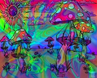 Syen Flower Power Psychedelic Mix Wallpaper