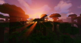 A Beautiful Minecraft Sunset In All Its Vibrant Colors Wallpaper