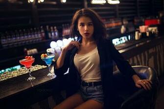 Ivan Gorokhov Women Brunette Shorts Jean Legs Bars