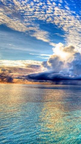 Rain Clouds Over The Sea iPhone Wallpaper