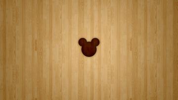Mickey Disney Minimalistic Wood Wallpaper Minimalist