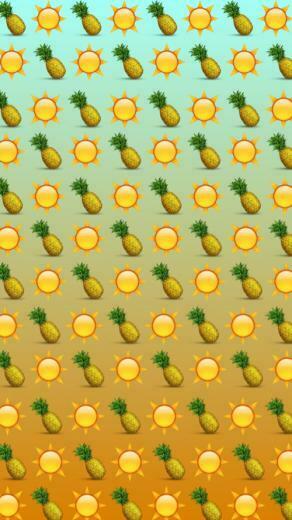 Group Of Emoji Sun Pineapple Summer Colors We Heart It