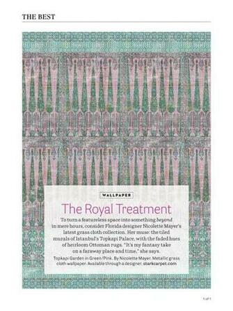 Topkapi Garden Green Pink Wallpaper Yard Panel The Nicolette