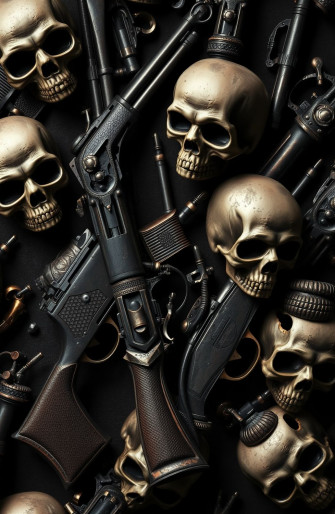 Skulls And Guns Wallpaper